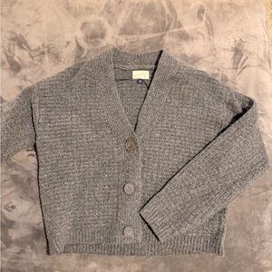 Universal Thread Chunky Button-Up V-Neck Cardigan - Gray